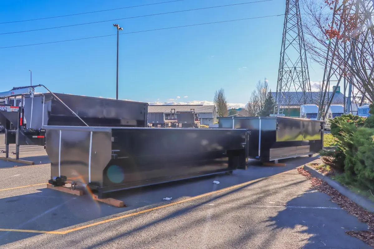 Roll-off dumpster ready for waste disposal at job site for 2 Yard Dumpster Rental in Orrville